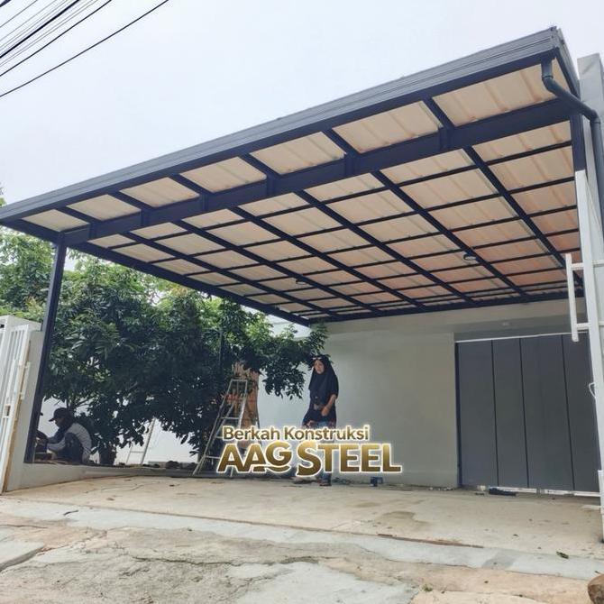 Build- Kanopi Alderon Rs Doble Lis Dan Talang  Cnp 0,75 Reng 0,45Mm Minimalis Baja Besi