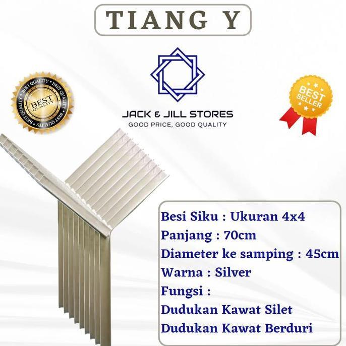 Build- Tiang Y Besi Siku Dudukan Kawat Duri Kawat Silet Bto 22 Bto 30