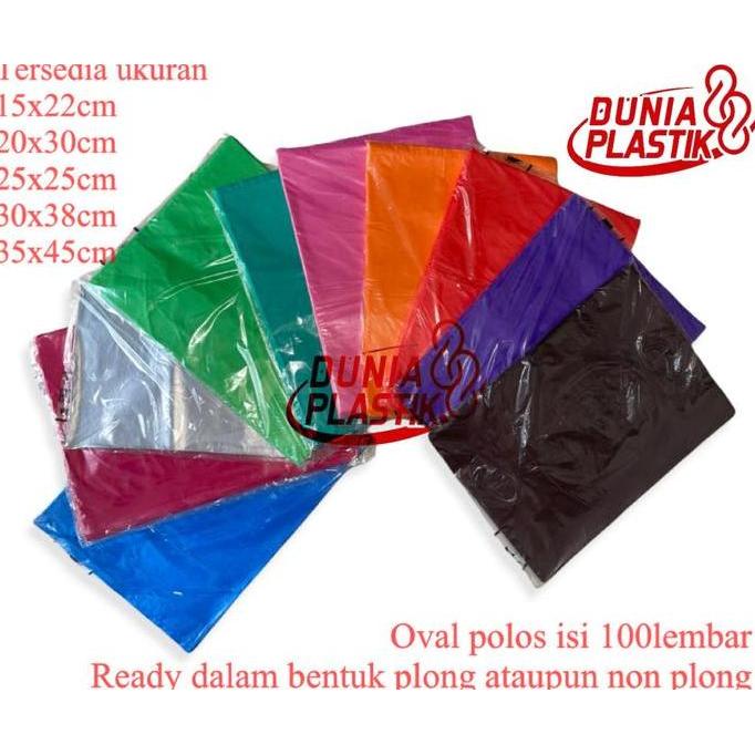 Picx- 100Lembar 25X35Cm Kantong Plastik Oval Handle Polos Baju King7 Seven