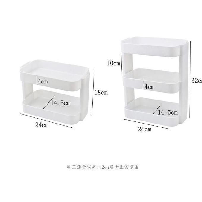 [MILOLI] Rak Desktop Multi-layer Rak Penyimpanan Aesthetic Korean Style Rak Putih Tingkat Rak Meja B