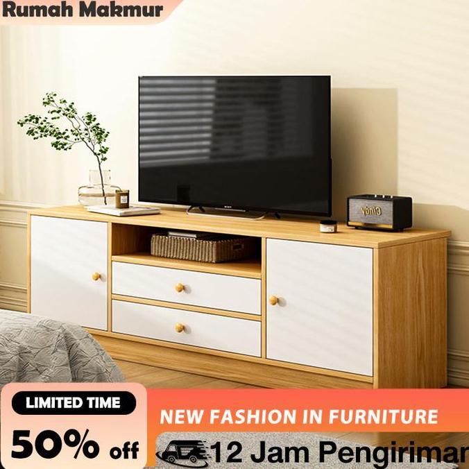 BEBAS ONGKIR - RM2-Meja TV Kayu 160CM-120CM Lemari TV Minimalis Modern Rak TV Bufet TV Kabinet TV Un