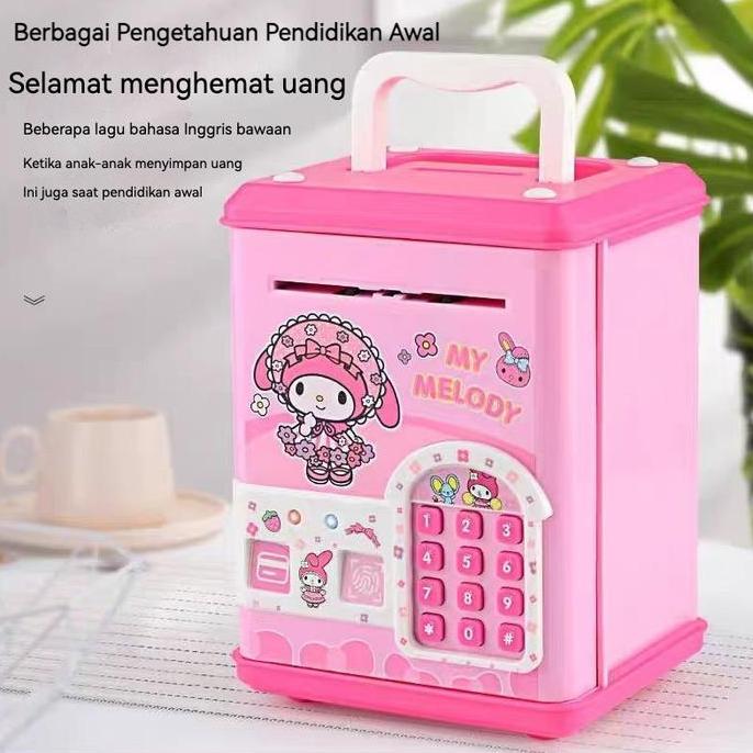 Pengiriman JakartaATM Celengan Mainan Gesek Kartu Untuk Membuka Pintu Dengan Fingerprint Bank Mesin 