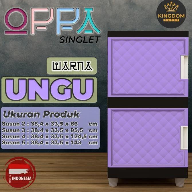 Kingdom lemari plastik OPPA susun 2 lemari serbaguna kecil lemari plastik 2 susun