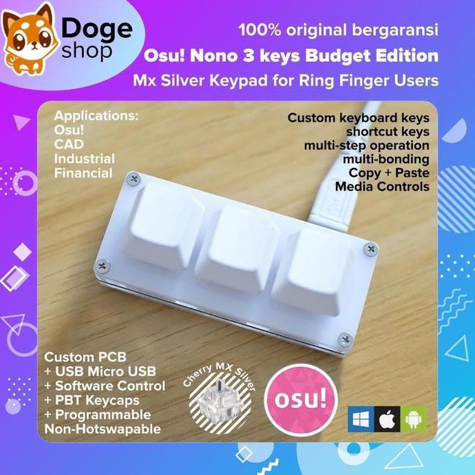 Osu Nono Keyboard 3 Keys Budget Edition Mechanical for Ring Finger