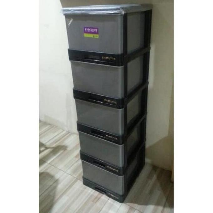 TERBARU - Lemari Pakaian Plastik Laci 5 susun Besar/Laci Plastik Susun 5