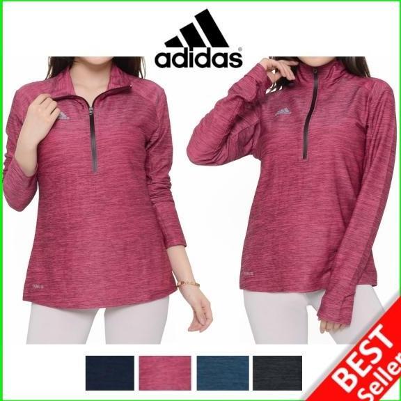 TERMURAH - ADIDAS Baju OlahRaga Wanita Kaos Senam Sepeda Lengan Panjang Resleting