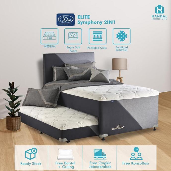 Kasur Springbed Elite Symphony 2in1 Kasur Atas Bawah Sorong Anak Medium Original (TERBAIK) (TERBARU)