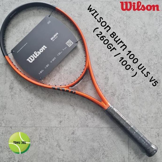 BEBAS ONGKIR - Raket Tenis Wilson Burn 100 ULS V5 (260 Gr / 100" ) Burn Tennis Racket