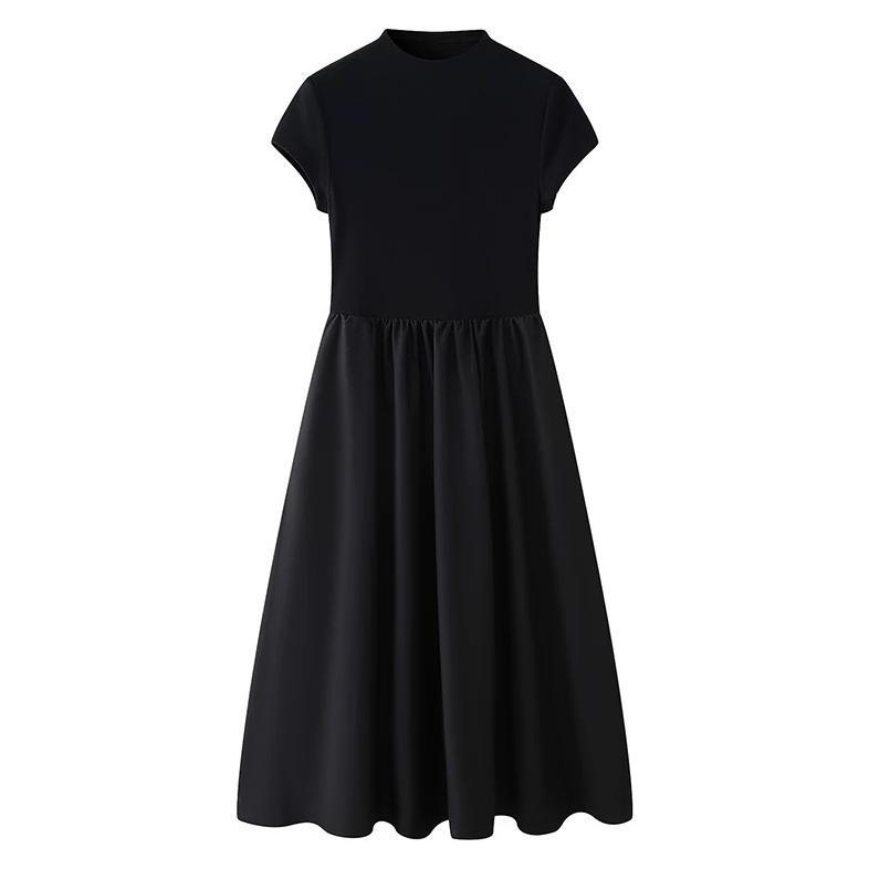 BIG SALE Gaun Hitam Bergaya Prancis/Dress hitam korean style Long jumbo 80kg/Panjang Gaun Tinggi Gau