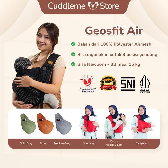 Lansungkirim- Cuddleme Black Edition - Gendongan Cuddle Me Warna Motif Hitam - Geosfit Air - Ultimo 
