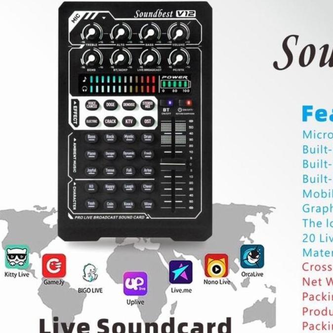 soundcard soundbest v12 live mixer streaming