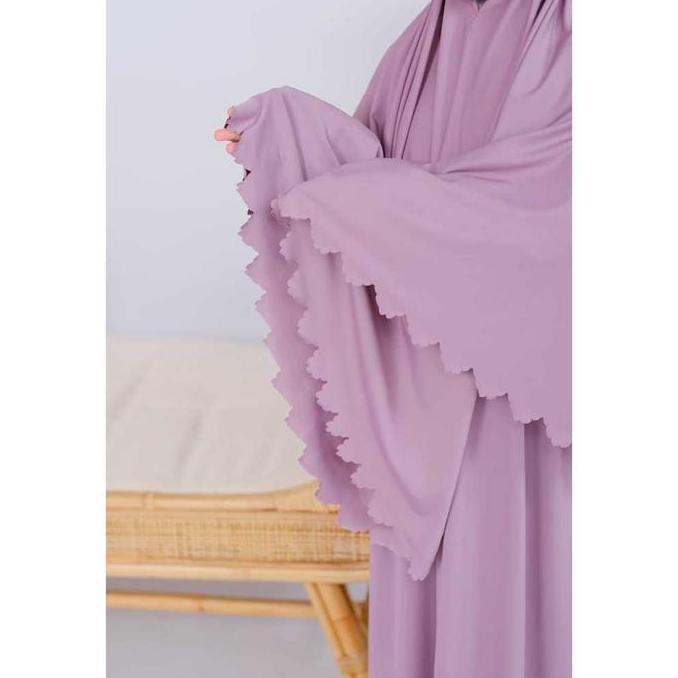 MURAH LEBAY AliMaMa - MUKENA ANAK LESTI LASER - Mukenah Perempuan Telekung Traveling Jersey Jersi Fa