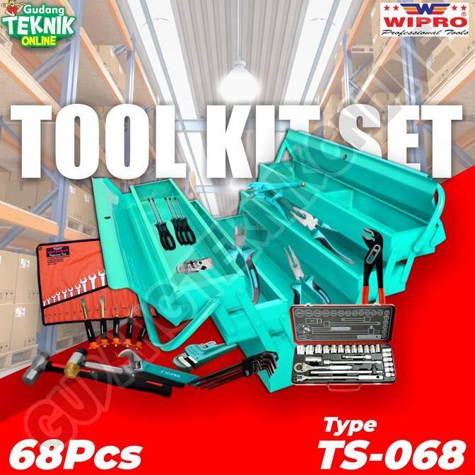 CARDIENAL Tool Kit Kunci Set 68pcs WIPRO TS-068 / Tool Kit Sock Sok Set Box WIPRO TS068- TOOL KIT SE