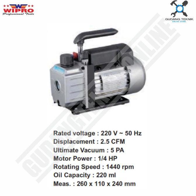 MIOSHINOCHE Mesin Vacuum Pump WIPRO VP11 / Pompa Fakum Vacum Vakum WIPRO 1/4 HP