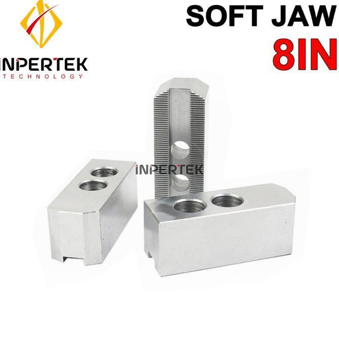 LOPHEZONE Soft Jaw 8" Claw Bubut 8 Inch 3 Jaw Chuck Mesin Bubut Lathe CNC 8in