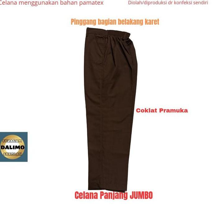 Celana panjang jumbo/big size pinggang karet celana abu SMA jumbo/big size celana SMP jumbo /big siz