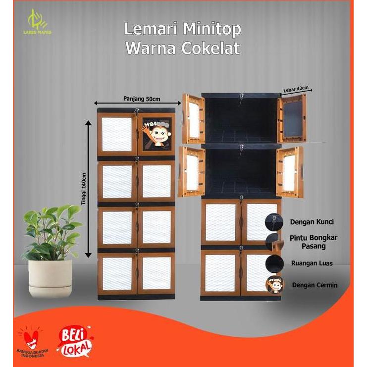 PROMO - Lemari Plastik 4 Tingkat / Lemari Pakaian 4 Tingkat Plastik / Lemari Plastik 4 Susun / Lemar