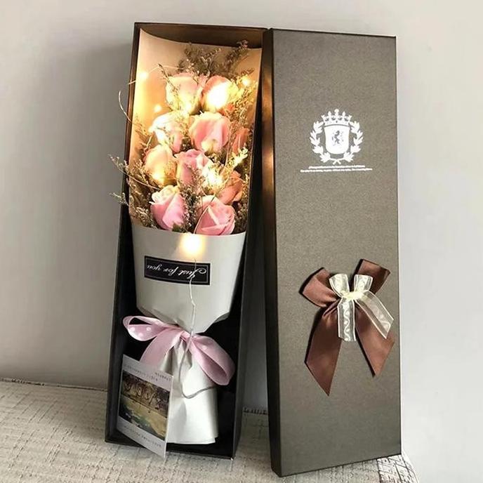 GV23 Bucket Bunga Sabun Lampu Led Buket Anniversary Valentine Kado Wisuda Viral