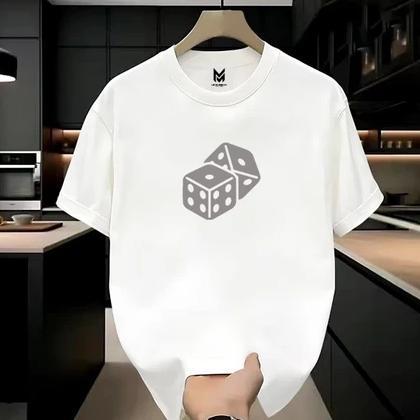 HOT ITEM Kaos Pria Hitam Motif Dadu Abu-Abu - Desain Keren Bahan Katun Nyaman untuk Gaya Kasual Seha