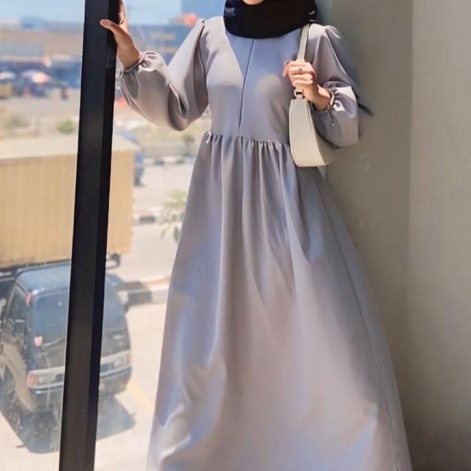 GAMIS HITAM/ GAMIS POLOS / SIMPLE/ TANGAN BALLON