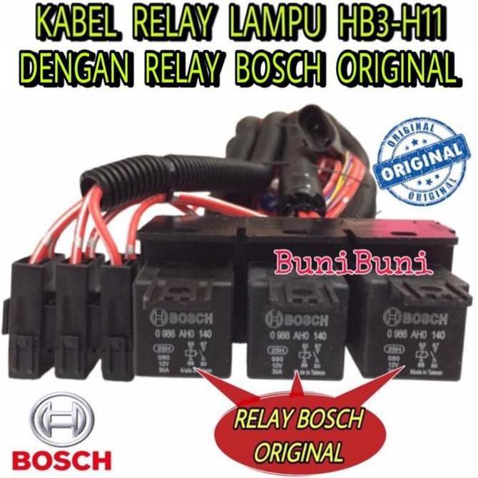 Otove- Kabel Relay Bosch Komplit Untuk Lampu H11 - Hb3 Tipe 3 Relay 4 Lampu Original