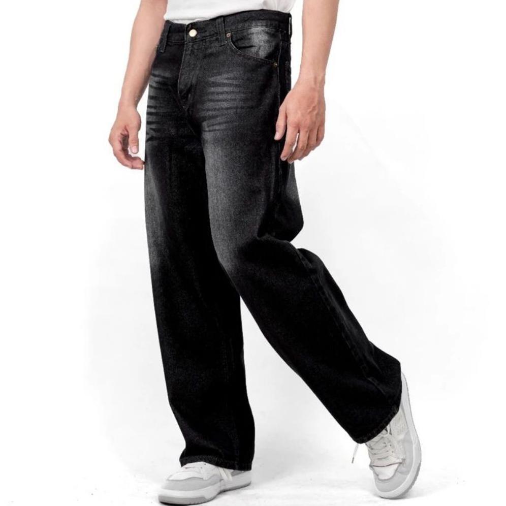 HOT Celana Jeans Pria Washed Loose Pants Korean Style Oversize Celana Jeans Gombrang