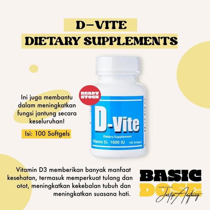 [READY] D-vite Vitamin D3 1000IU, 100 sofgels