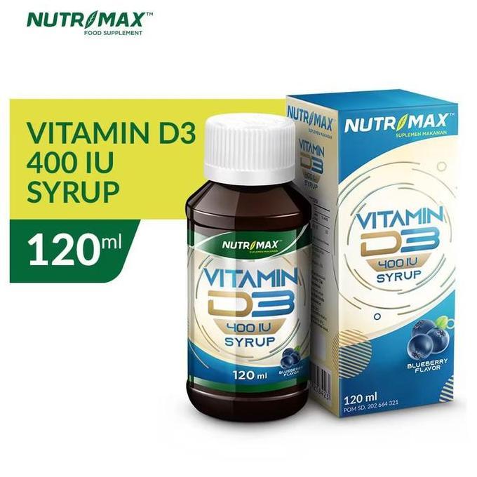 Nutrimax Vitamin Vit D3 Anak Ibu Hamil 400 IU Sirup Suplementasi Vitamin D3 120 ML Sirup Cair