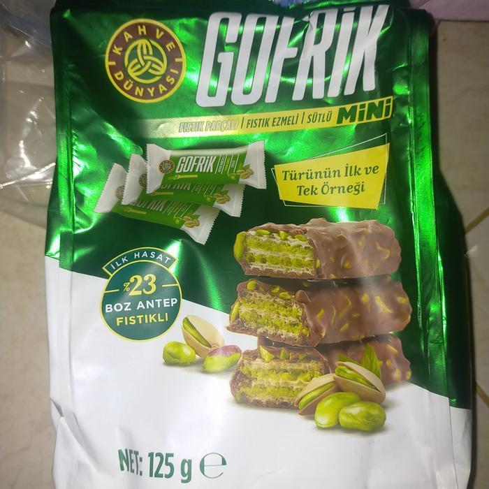 Gofrik Pistachio Mini Gofrik Pista Turki Chocolate Wafer