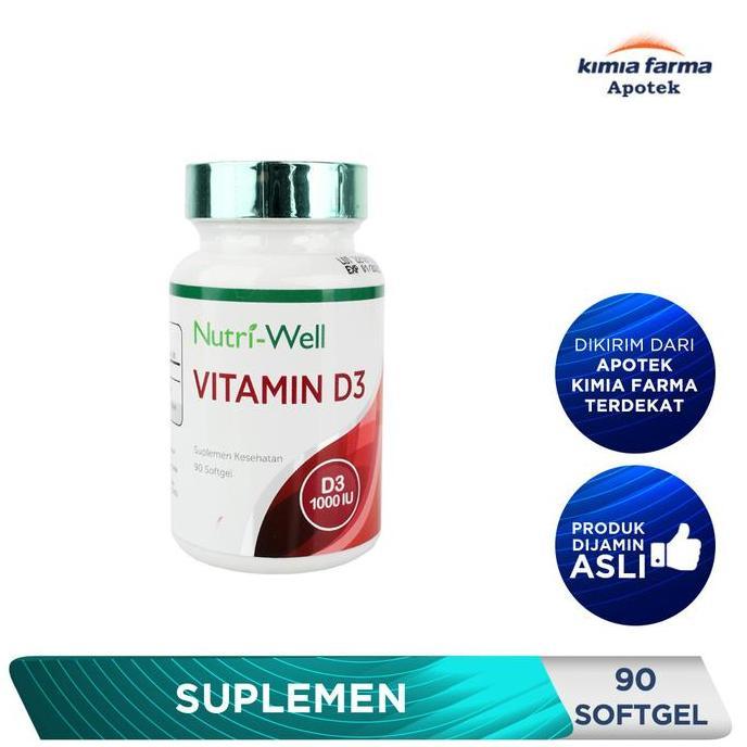 NUTRI-WELL VITAMIN D3 1000 IU 90 SOFTGEL / VITAMIN D3 / KIMIA FARMA