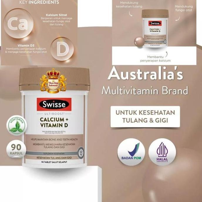 Swisse Ultiboost Calcium & Vitamin D - Suplemen Kalsium & Vit D3