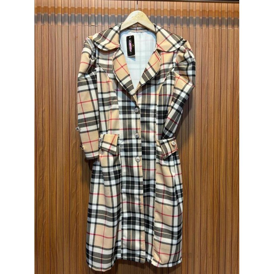 Momi- #5605,Long Coat Rihana Kotak Bahan Scuba Premium  Wanita Blazer Panjang Tebal Casual Hitam Jak