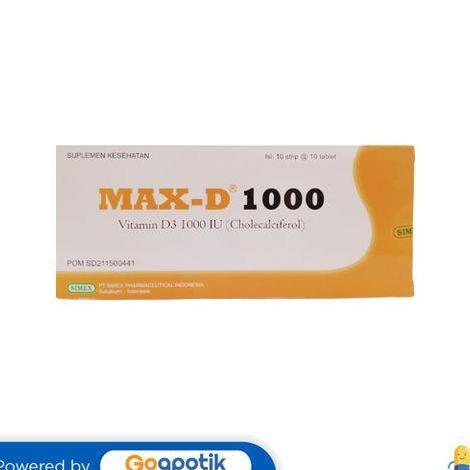 MAX-D VITAMIN D3 1000 IU BOX 100