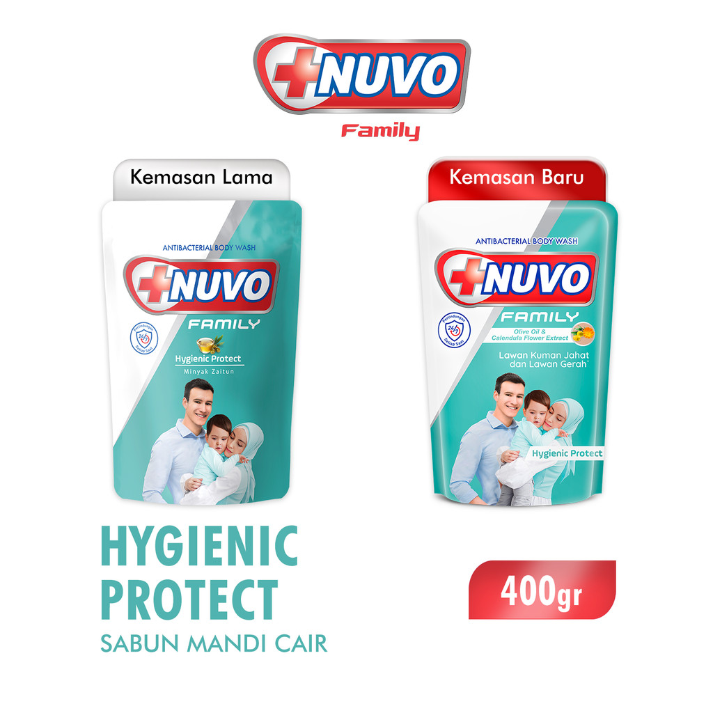 Nuvo Family Sabun Mandi Cair Hygienic Protect Pouch 400 gr x2 - Gambar 3