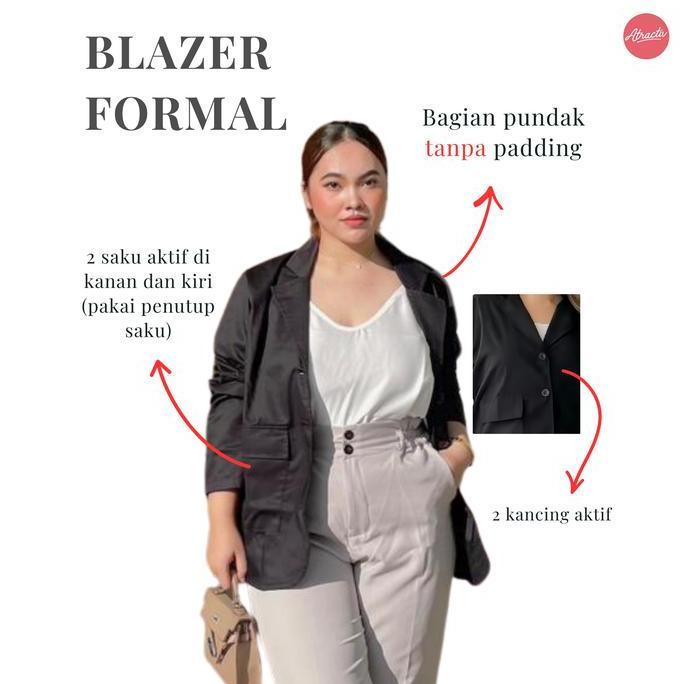 Momi- Atractiv Blazer Formal Jumbo Wanita Ld150 Blazer Wanita Jumbo Oversize Ld120 Ld130 Ld145 Ld150