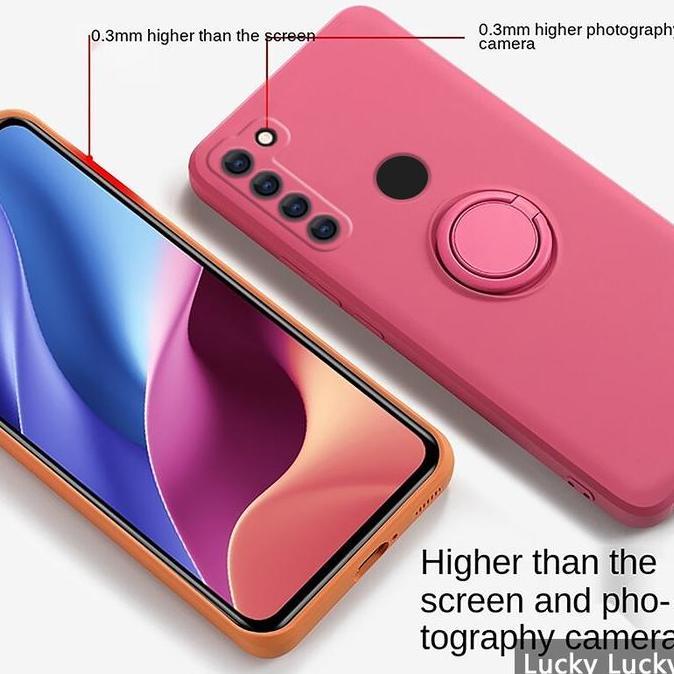 untuk Redmi Note 8 Case Candy Ring Stand Bracket Holder free TALI Lanyard