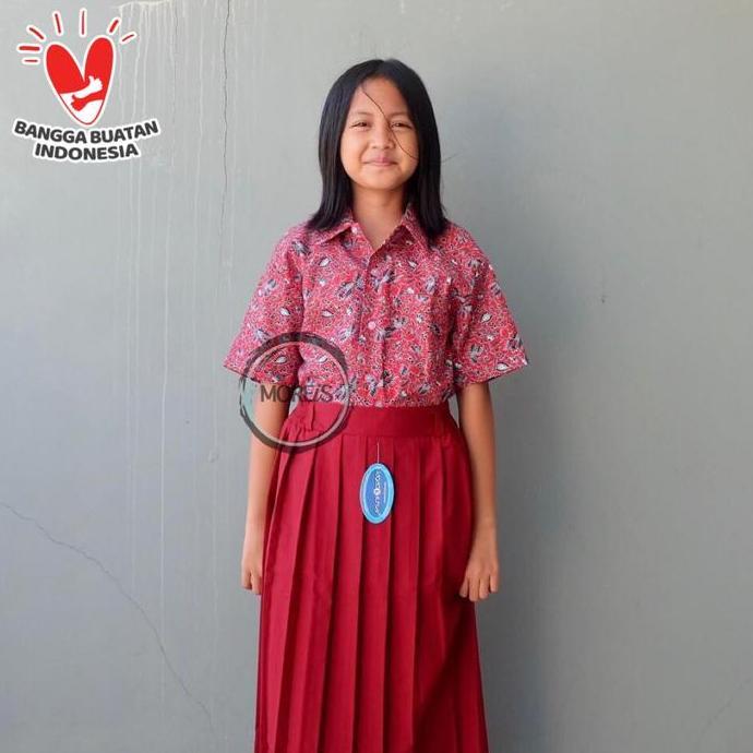Seragam Baju Batik SD/MI/TK/PAUD JM Merah