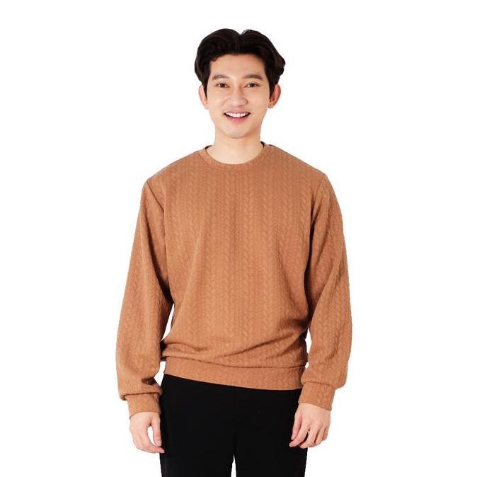 Xxpi- Poshboy Gibraltar Kaos Lengan Panjang Pria Warna Mocca - Baju Longsleeve - Sweatshirt