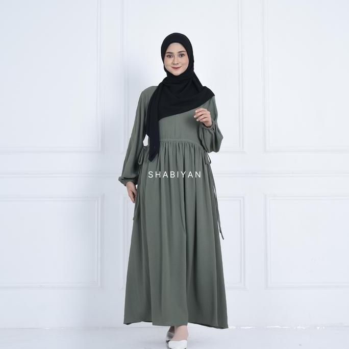 Shabiyan 439 Gamis Polos Abaya Crinkle Cey Crinkle Airflow | Yumi