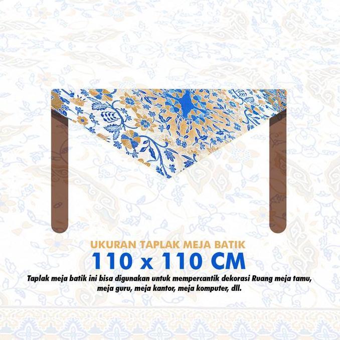 Kantowi- Taplak Meja Kain Batik Dekorasi Ruang Tamu Alas Meja Guru Raden Ayu Hitam Katun Taplak  Mej