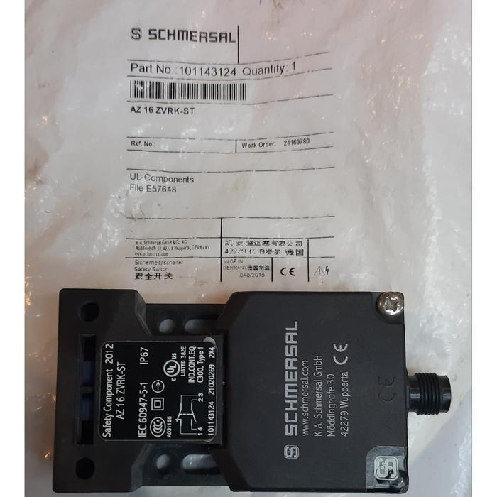 Az 16 Zvrk-St Schmersal 101143124 Safety Interlock Switch 1No+1Nc Connector M12 4Pin New