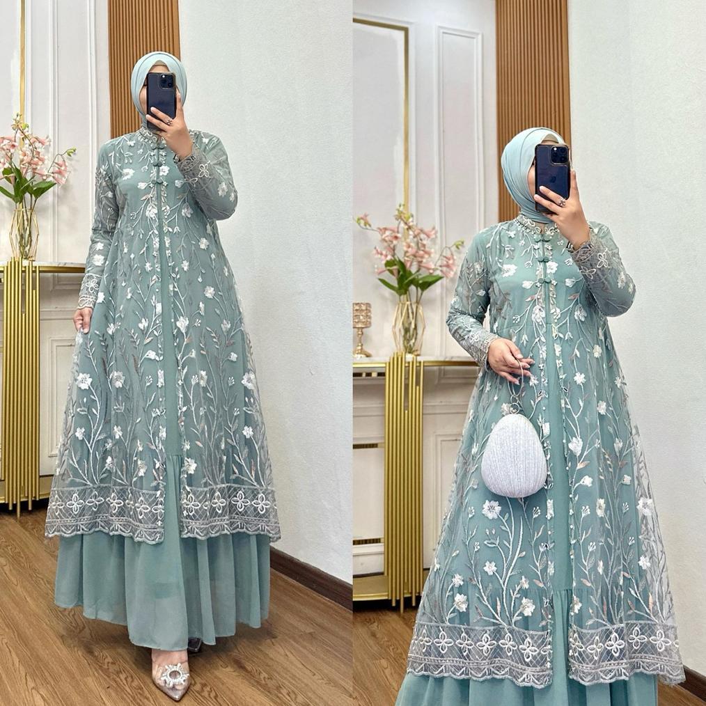 BEST SELLER GAMIS TERBARU YAMENA BAJU PESTA MODERN KEKINIAN JUMBO, BAJU PESTA TERBARU LD 130