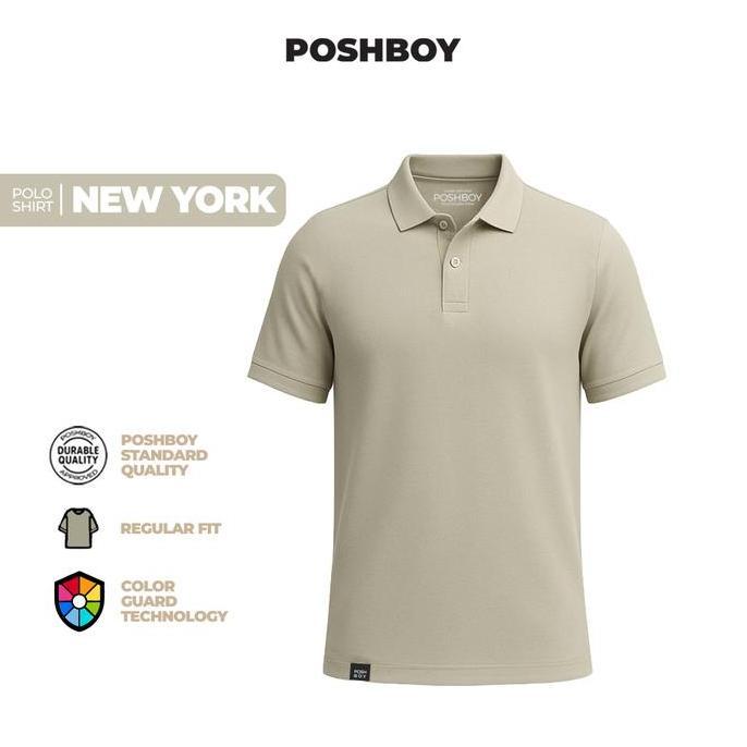 Lansungkirim- Poshboy Basic Polo Shirt New York - Polo Shirt Pria Lengan Pendek