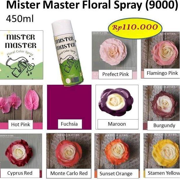 Mister Master Floral Color Spray (9000), cat bunga, spray bunga, pilok warna bunga, Design Master