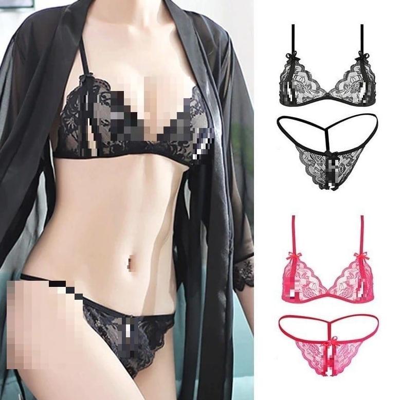 sale Set Bra Lingerie Sexy & Celana Dalam Model Lace Transparant Import