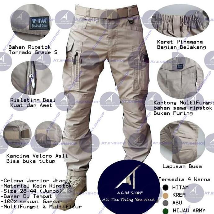 JUMBO Size Celana Panjang W-Tac Pria Kualitas ORI Ripstop Tornado
