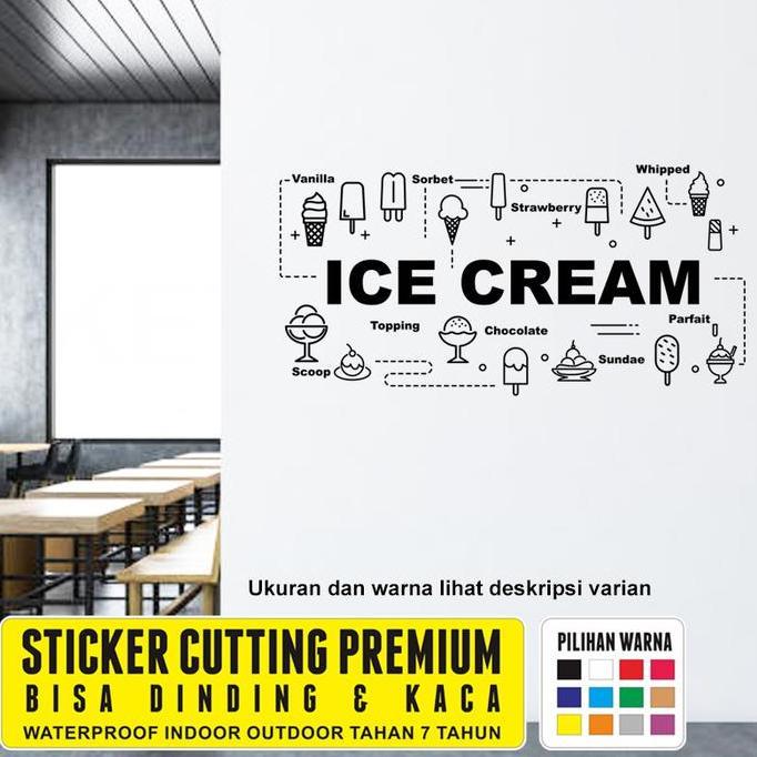 PROMO - Stiker Dinding Ice Cream Cutting Stiker Kaca Cafe Es Krim Anti Air