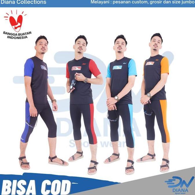 Baju renang pria setelan Baju renang pria muslim Setelan baju renang pria dewasa size besar Baju ren