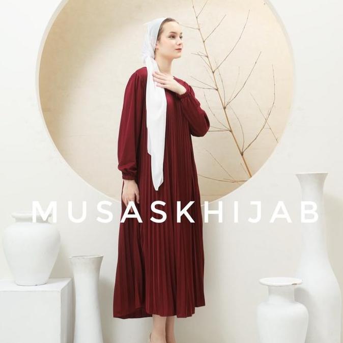 Inner Dress Lengan Panjang / Inner Dress Plisket Payung / Manset Gamis Plisket /Dg03