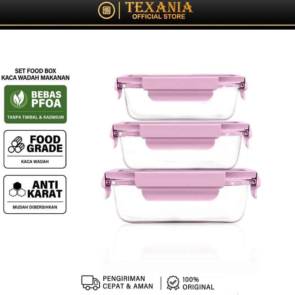 SET FOOD CONTAINER - FOODBOX KACA WADAH MAKANAN - WADAH SAYURAN WADAH BUAH BUAHAN - BISA FREEZER DAN